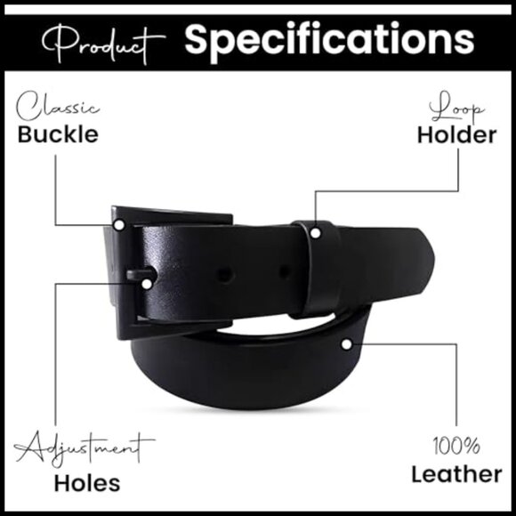 Genuine Italian Leather Belt, Vegetable Tanned, TSA Friendly No Metal main image 4